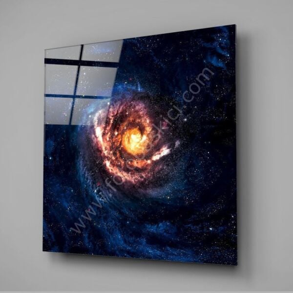 Sonsuzluk Kızıl Uzay Cam Tablo