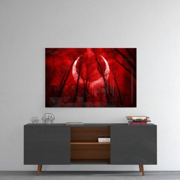 Kızıl Gökyüzü Cam Tablo