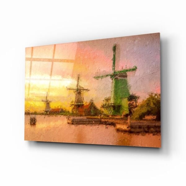 Yel Değirmenleri Cam Tablo