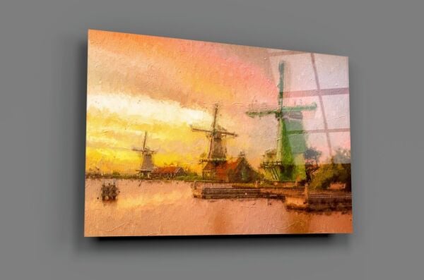 Yel Değirmenleri Cam Tablo