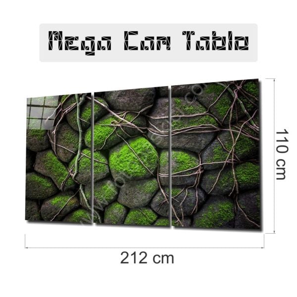 Yosunlu Taşlar Mega Cam Tablo