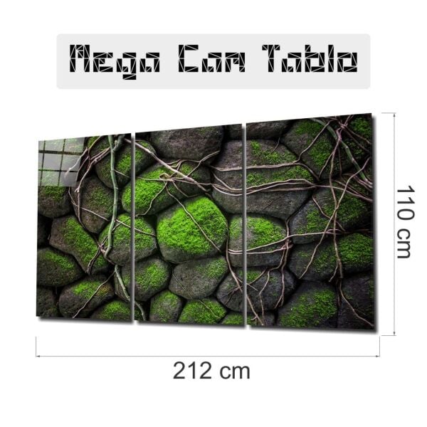 Yosunlu Taşlar Mega Cam Tablo