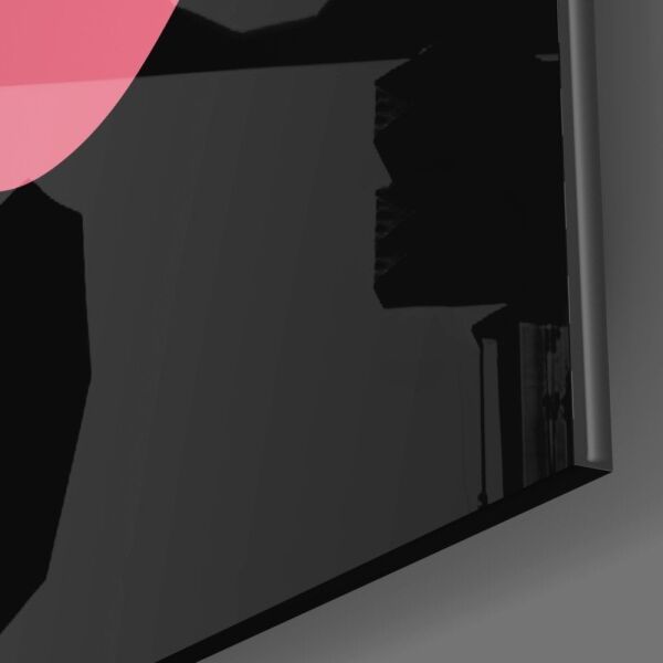 Soyut Renkli Yüz Cam Tablo