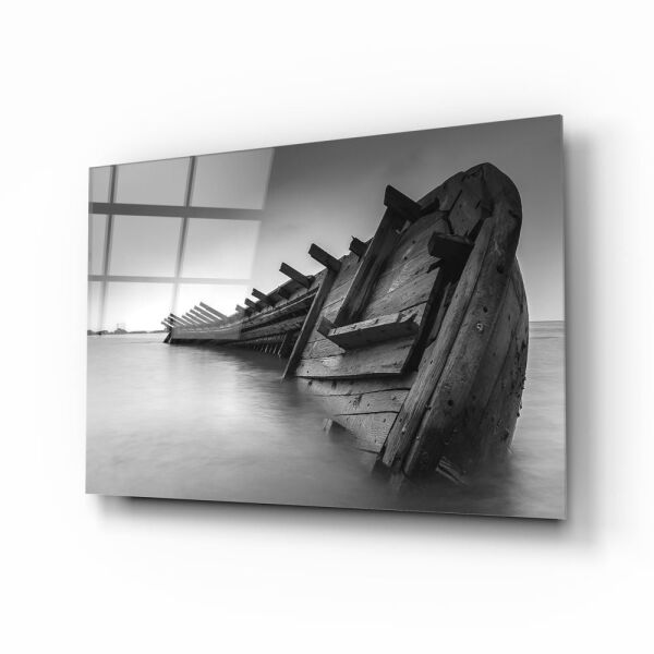 Gemi Enkazı Cam Tablo