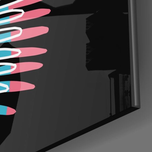 Renkli Eğrelti Otu Cam Tablo