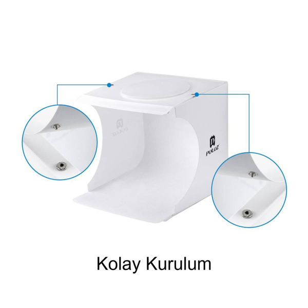 Led Işıklı Fotoğraf Çekim Stüdyosu 22x23x24 cm