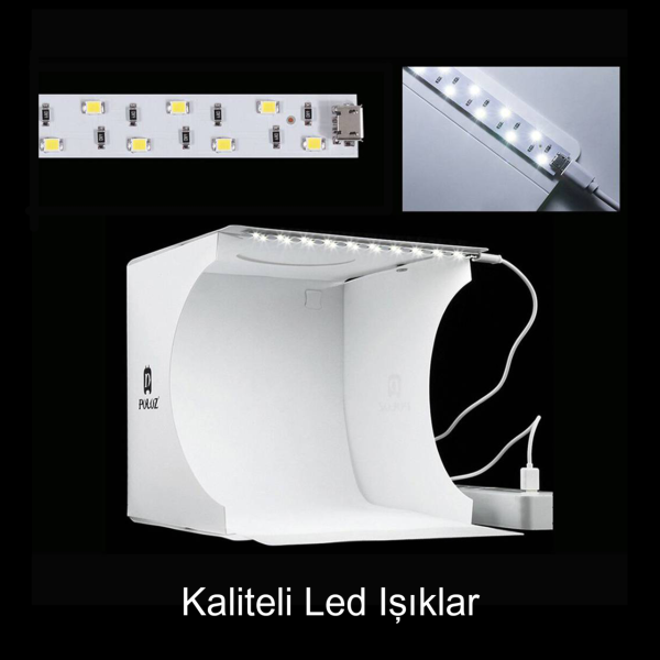 Led Işıklı Fotoğraf Çekim Stüdyosu 22x23x24 cm