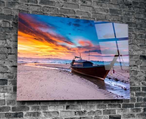 Kızıl Gökyüzü Cam Tablo