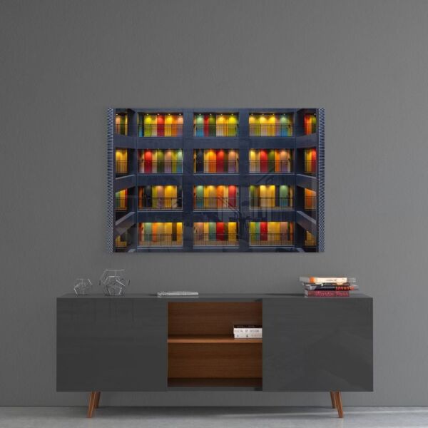 Renkli Kapılar Cam Tablo