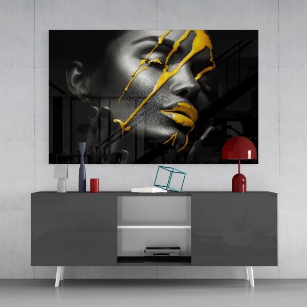 Sarı Boya Cam Tablo