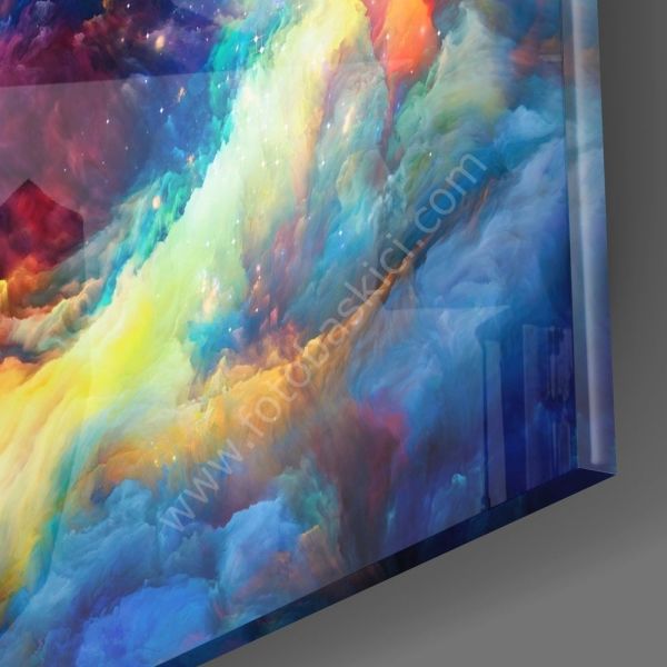 Renkli Uzay Cam Tablo