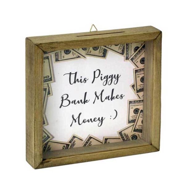 Doğal Ahşap (Eskitme) Anı Kumbara Fotoğraf Çerçevesi