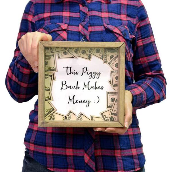 Doğal Ahşap (Eskitme) Anı Kumbara Fotoğraf Çerçevesi