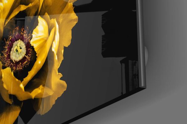 Sarı Çiçek Cam Tablo