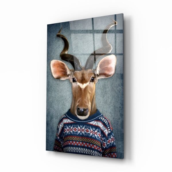 Geyik Kafa Cam Tablo