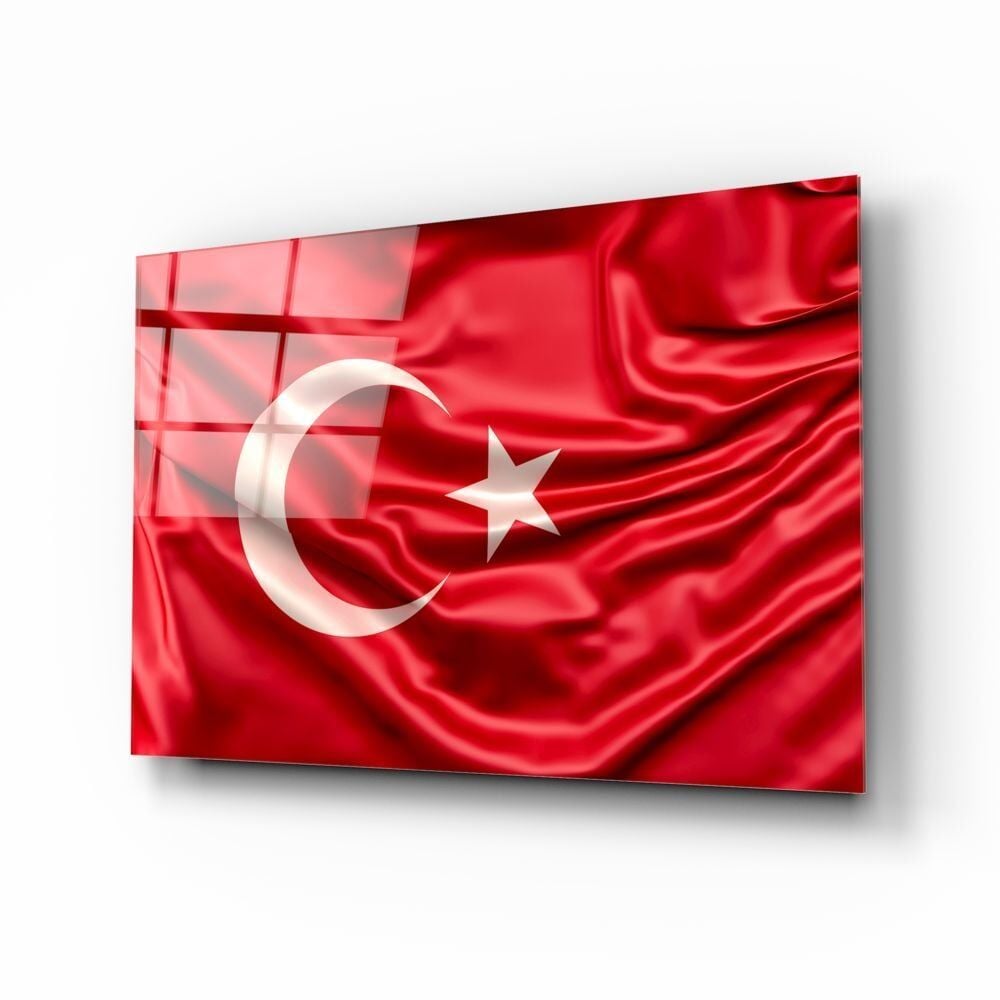 Türk Bayrağı Cam Tablo