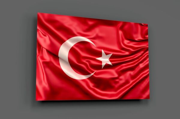 Türk Bayrağı Cam Tablo