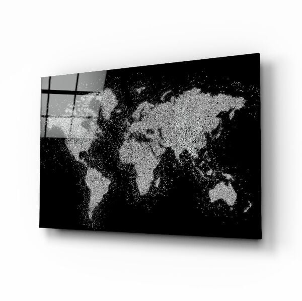Dünya Haritası Cam Tablo