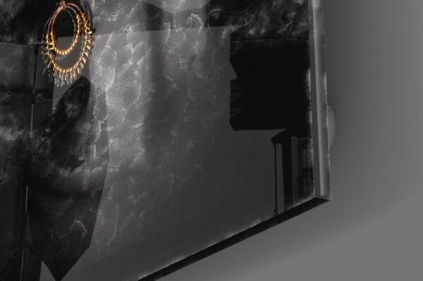 Afrikalı Kadın Portre Cam Tablo