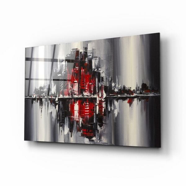 Şehrin Yansıması Cam Tablo