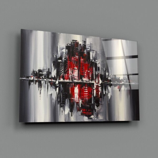 Şehrin Yansıması Cam Tablo