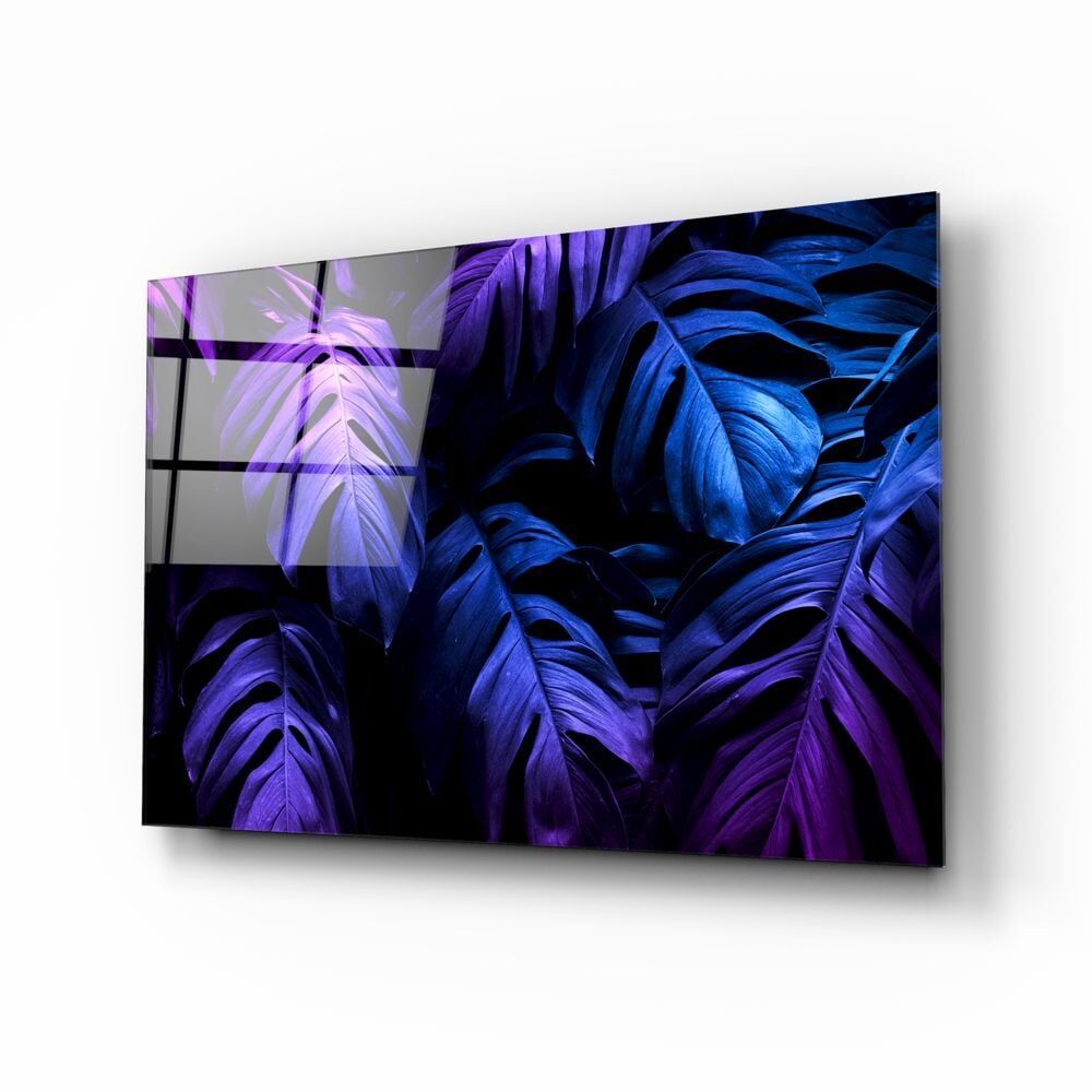 Tropik Yapraklar Cam Tablo