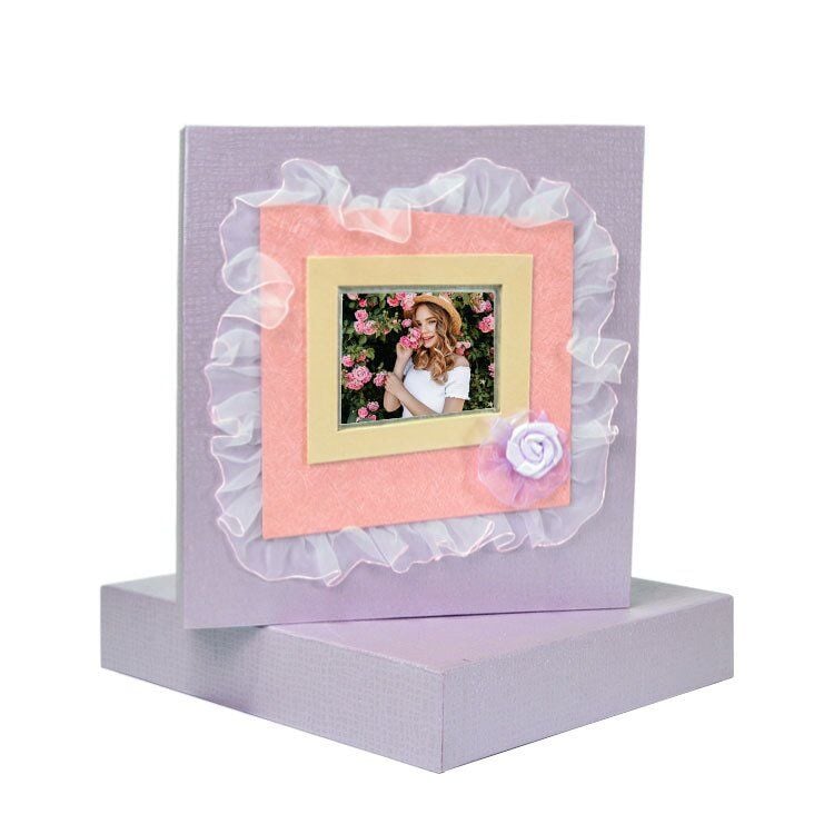 Pencereli Lila Fotoğraf Albümü 120'lik 10x15 (Kutulu)