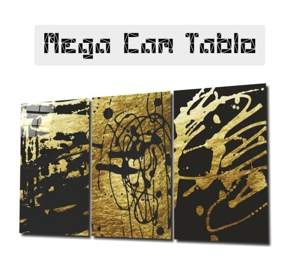 Soyut Karalamalar Mega Cam Tablo