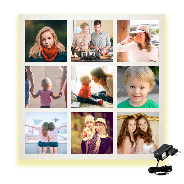 Kişiye Özel Ledli Kare Kanvas Tablo