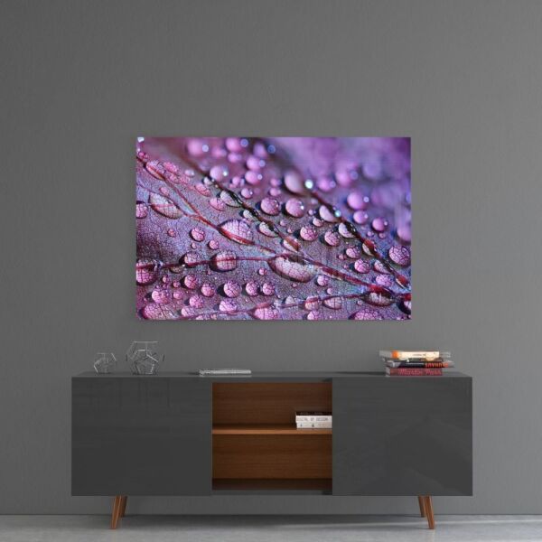 Mor Yaprak Cam Tablo