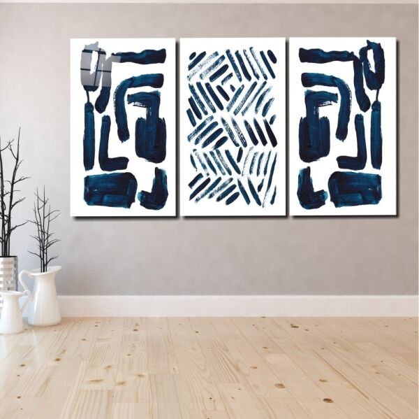 İskandinav Çizgiler Mega Cam Tablo