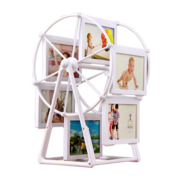 12 Fotoğraflı Büyük Boy Beyaz Dönme Dolap Çerçeve 26x22x45 cm