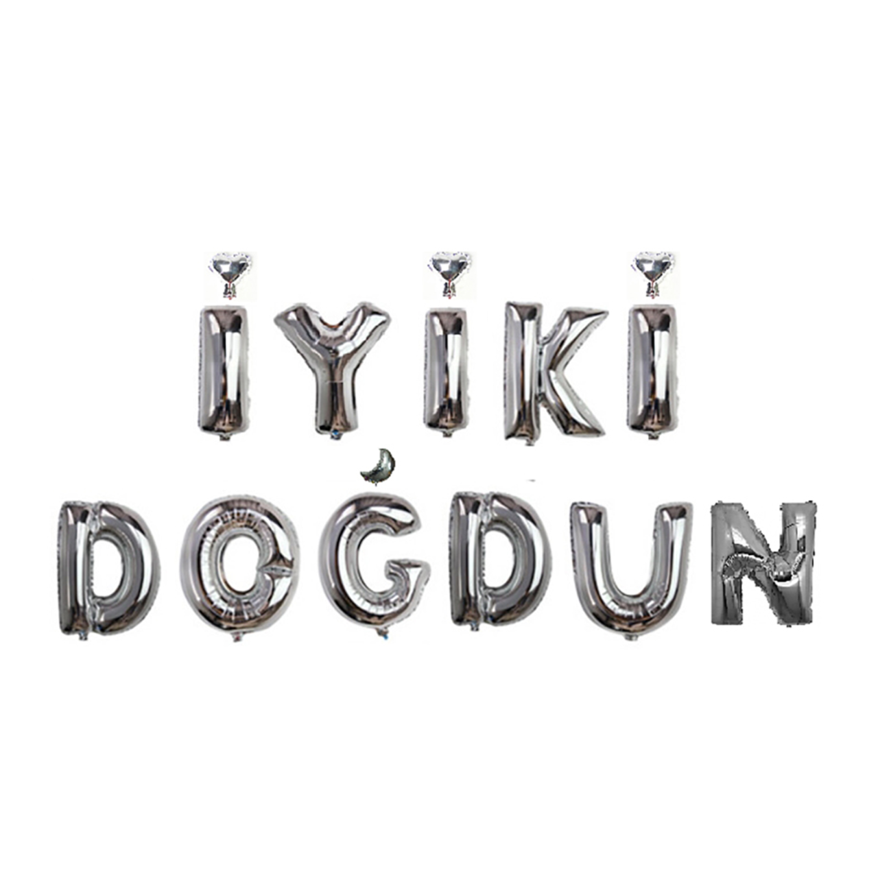 İyi ki Doğdun Folyo Balon (Gümüş) 40 cm