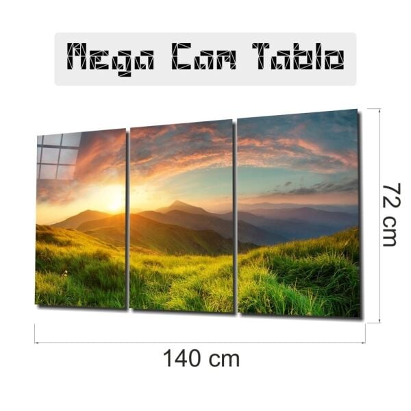Kırsalda Günbatımı Mega Cam Tablo