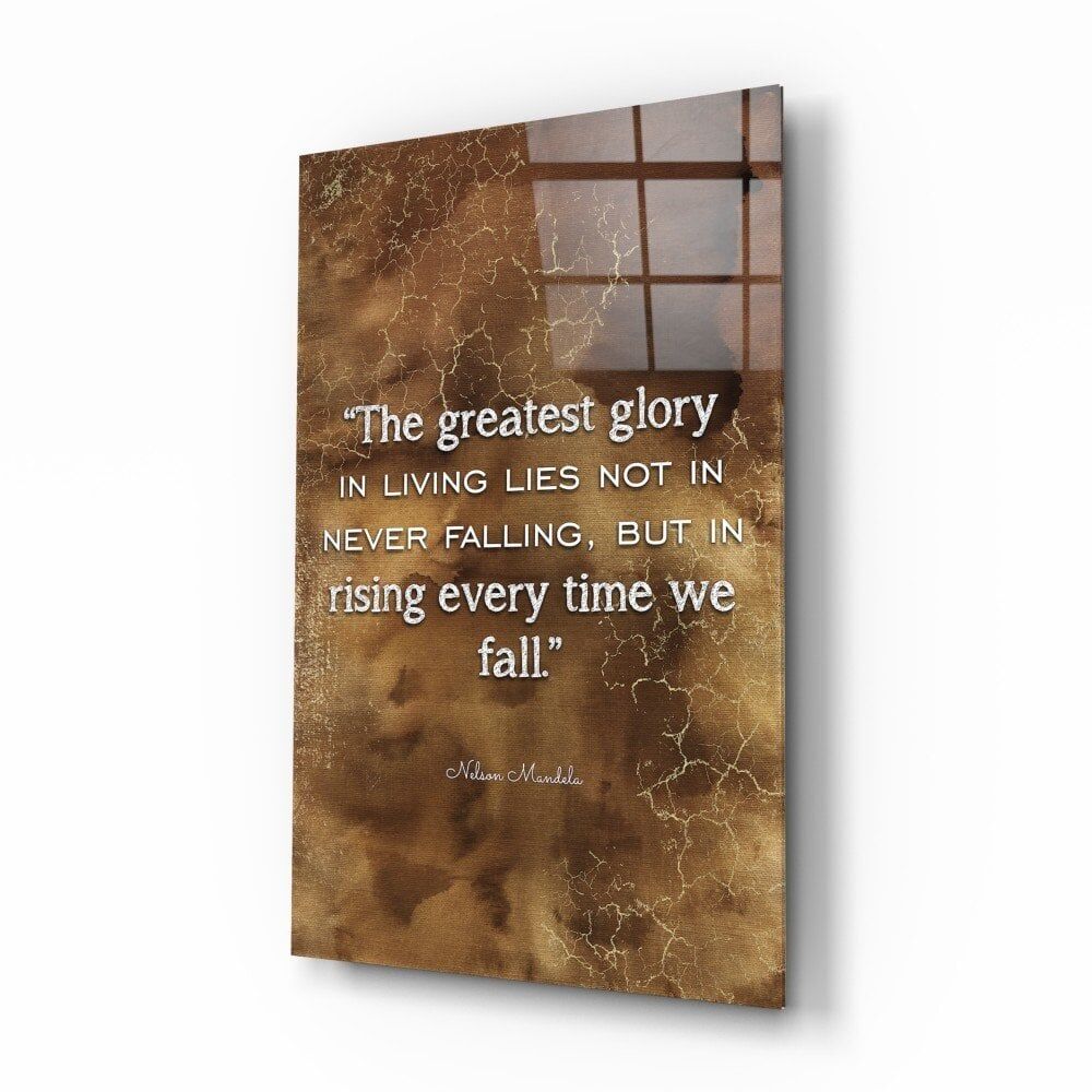 Mandela Sözler Cam Tablo