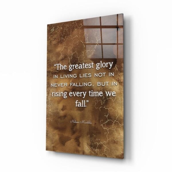 Mandela Sözler Cam Tablo