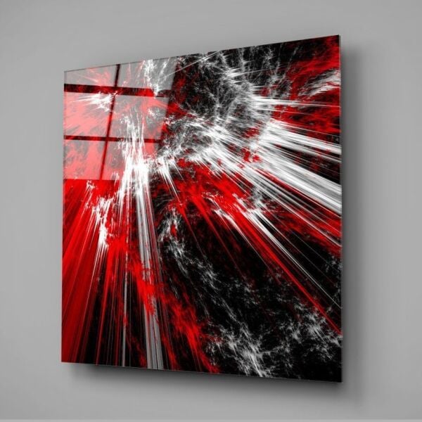 Kızıl Patlama Cam Tablo