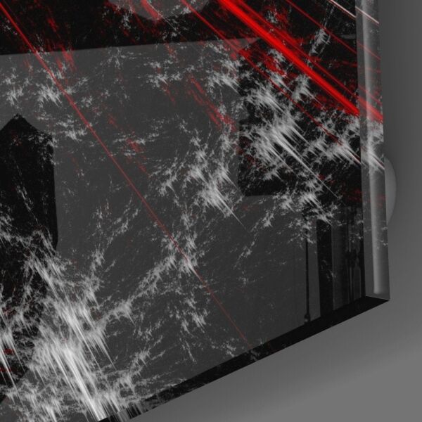 Kızıl Patlama Cam Tablo