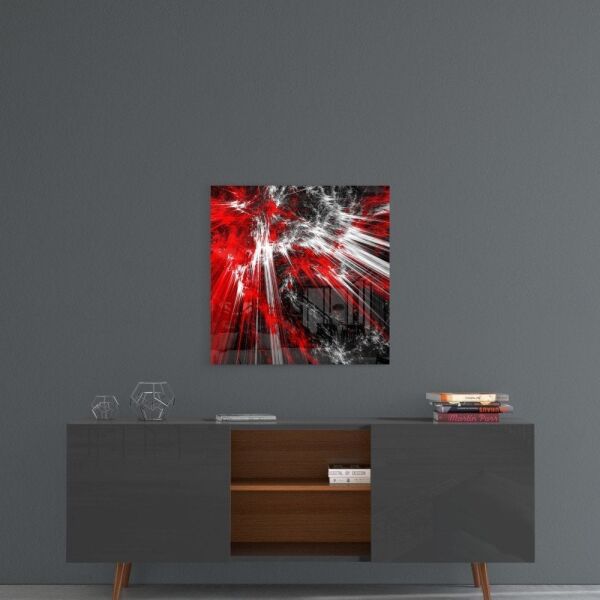 Kızıl Patlama Cam Tablo