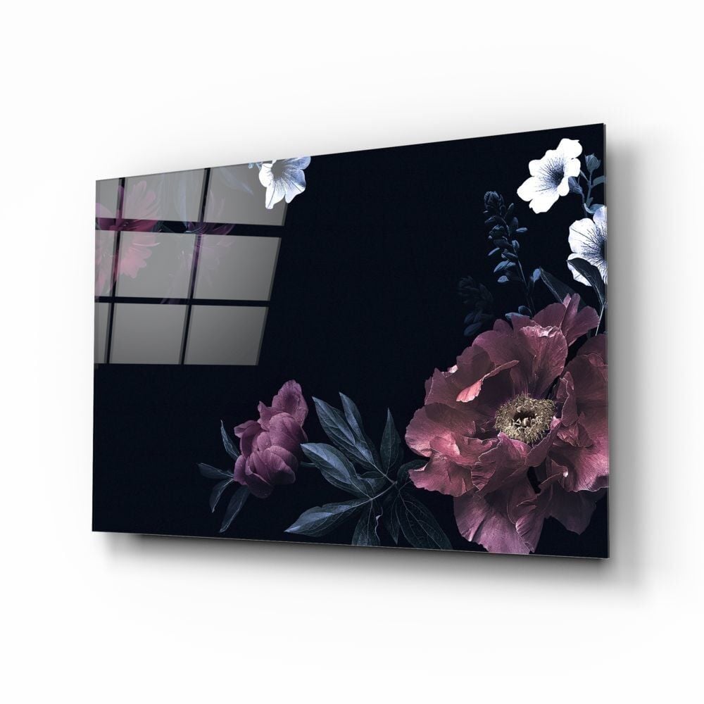 Floral Desen Cam Tablo