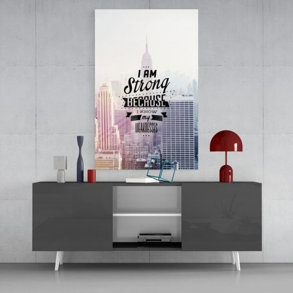 Ben Güçlüyüm Cam Tablo