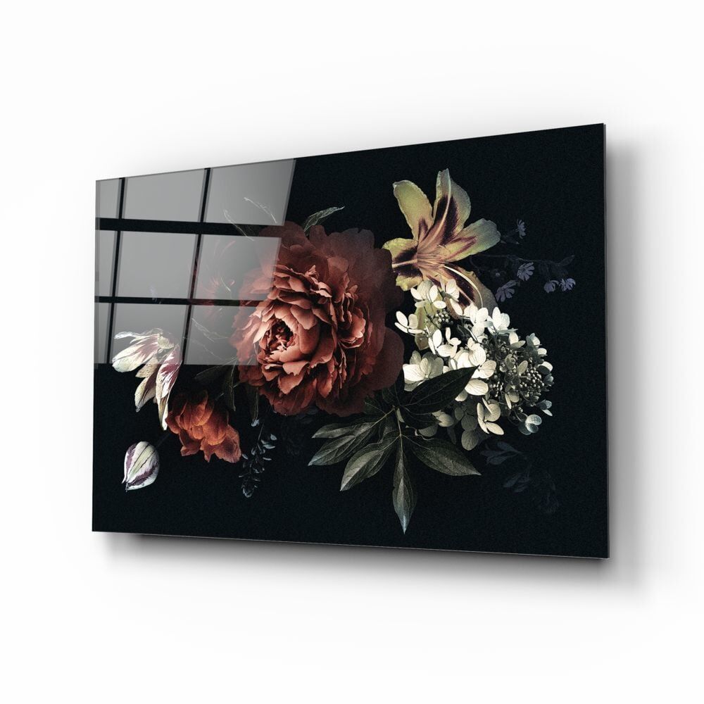 Floral Desen Cam Tablo