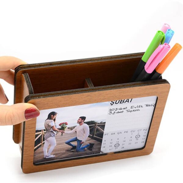 Ahşap Fotoğraf Çerçeveli Kalemlik