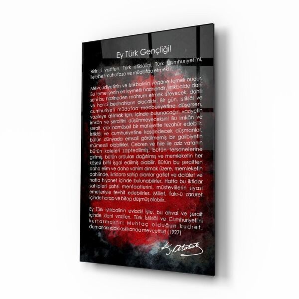 Gençliğe Hitabe Cam Tablo