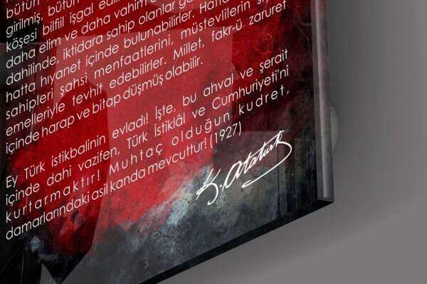 Gençliğe Hitabe Cam Tablo