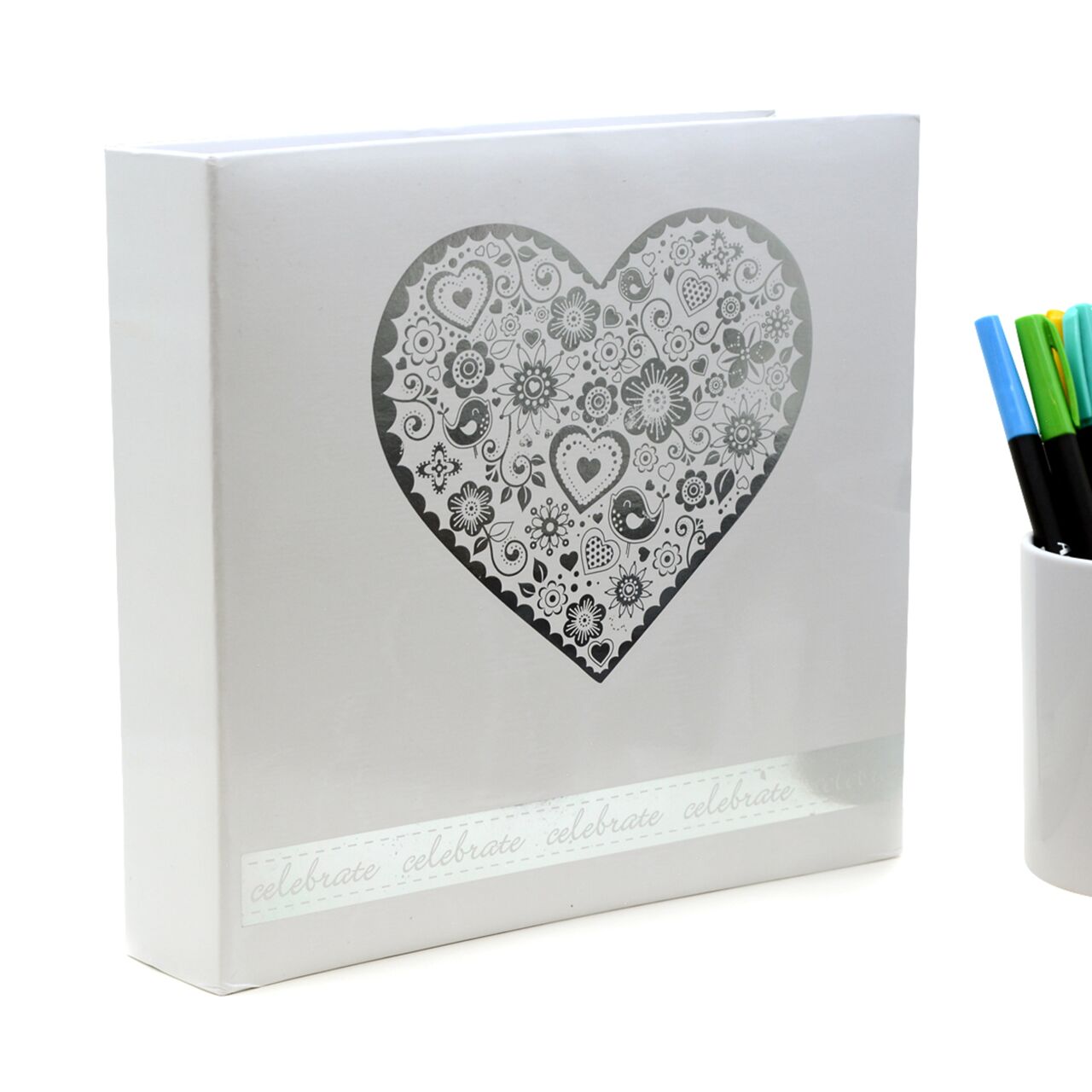 Memory Fotoğraf Albümü Kalpli (Beyaz) 200'lük 10x15