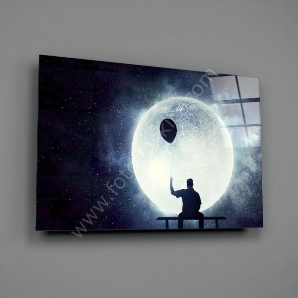Balon Düşünceler Cam Tablo