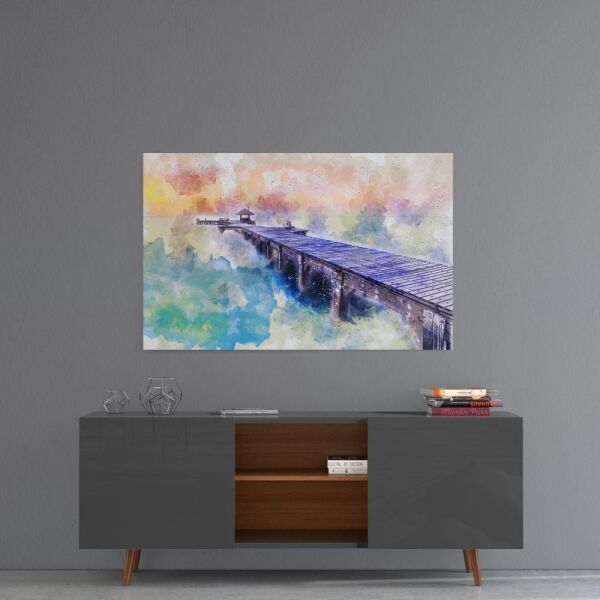 İllüstrasyon Rıhtım Cam Tablo