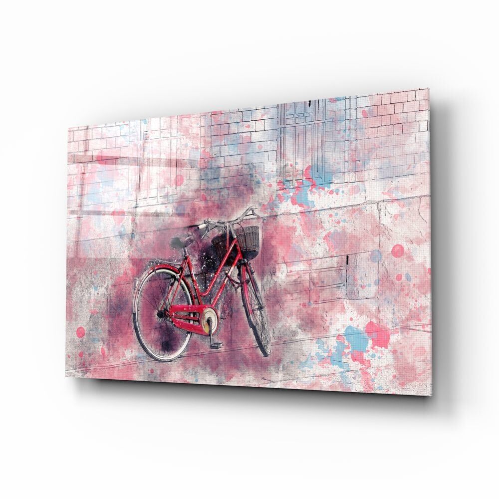 İllüstrasyon Bisiklet Cam Tablo