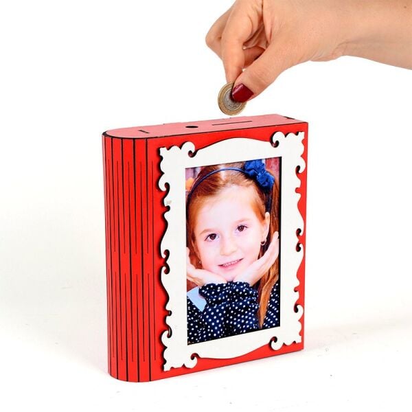 Kişiye Özel Fotoğraflı Ahşap Kumbara (Renk Seçenekli)